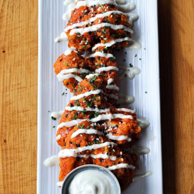 Jumbo chicken wings with salt and pepper seasoning