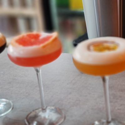 Cocktails served in the garden
